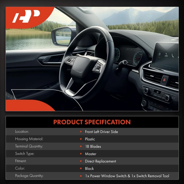 A-Premium APWS1114 Window Switch Front Left Driver Side