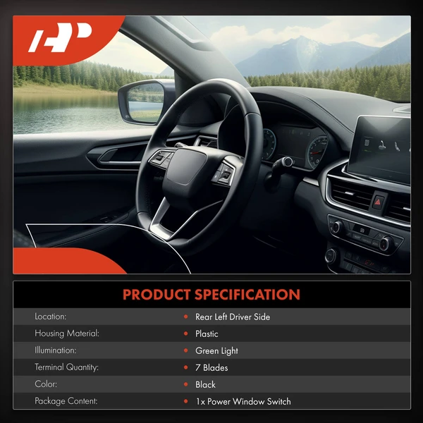 A-Premium APWS1131 Window Switch Rear Left Driver Side