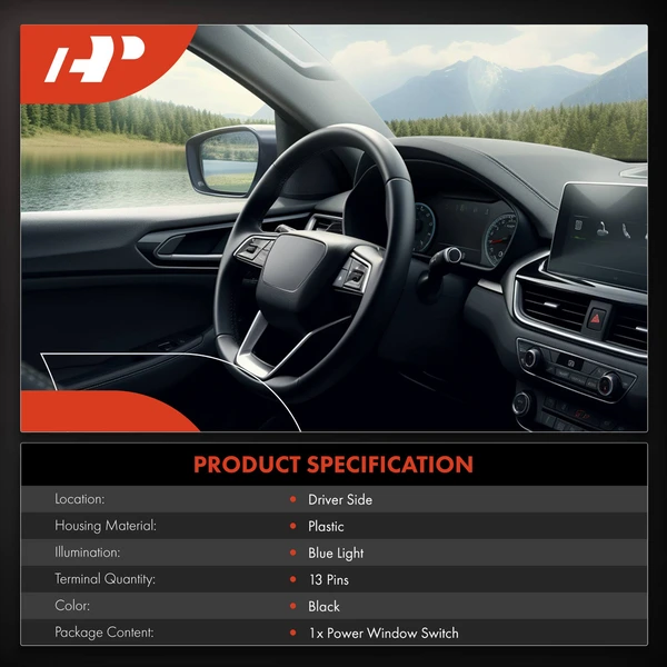 Driver Power Window Switch for Ford Mustang 2015-2023