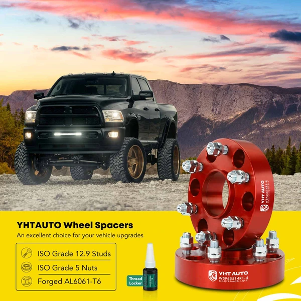 4 Pcs 1.5 inches Red 6x5.5 to 6x5.5 inches Wheel Spacer M14x1.5 78.1mm for 2000-2021 GMC Yukon