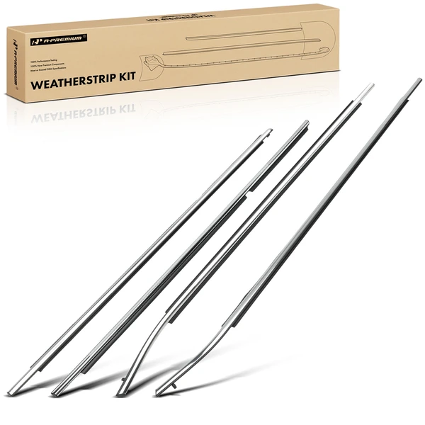 4 Pcs Front & Rear Door Glass Weatherstrip Seal for Toyota Camry 2012-2014