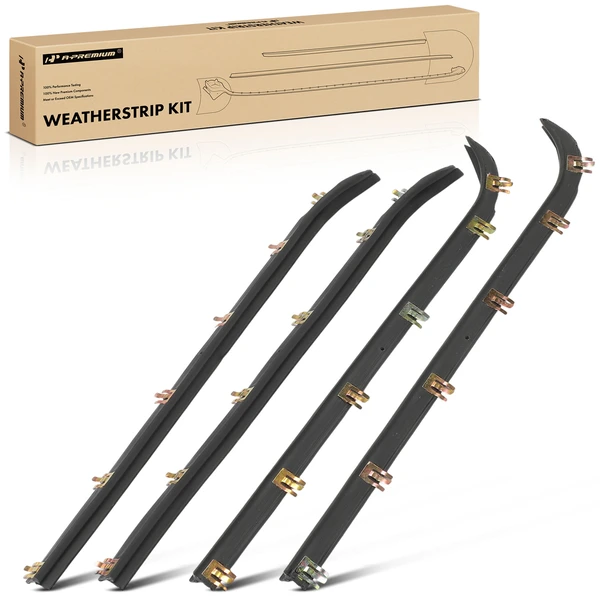 4 Pcs Front Window Sweep Weatherstrip Seal for Ford E-100 Econoline Club Wagon