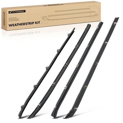 4 Pcs Front Inner & Outer Window Sweep Weatherstrip Seal