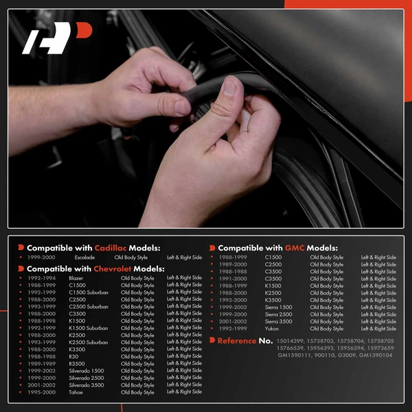 2 Pcs Driver & Passenger Door Weatherstrip Seal for Chevrolet Silverado 1500 2500 3500