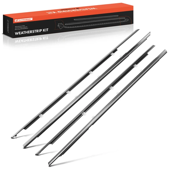 4pcs Front & Rear Window Weatherstrip Seal with Clips for Honda Accord 2008-2012 Sedan