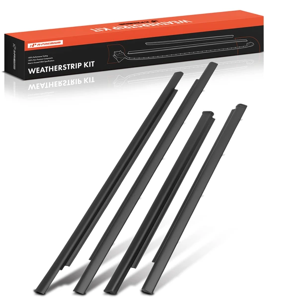 4 Pcs Front & Rear Outer Molding Trim Weatherstrip Window Door Belt Seal for 2001-2007 Toyota Sequoia