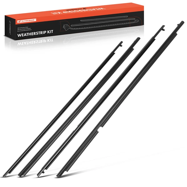 4 Pcs Front & Rear Door Window Moulding Weatherstrip Seal for 2008-2010 Toyota Highlander