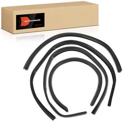 4 Pcs Front Inner & Outer Door Window Belt Weatherstrip Kit