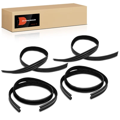 4 Pcs Driver & Passenger Door Glass Weatherstrip Seal