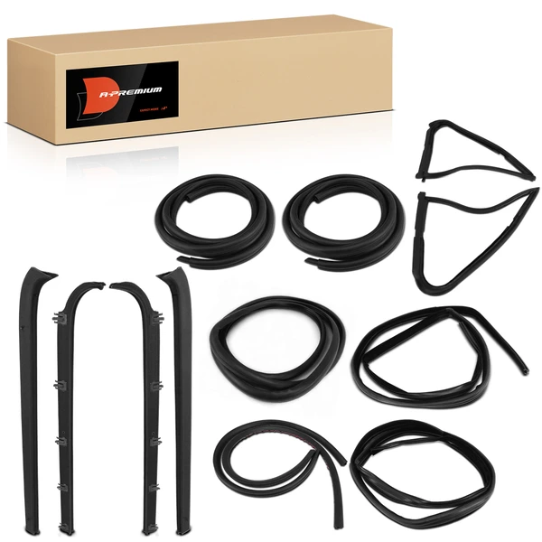 13 Pcs Front or Rear Inner & Outer Weatherstrip Seal Kits for Ford F-150 F-250 F-350