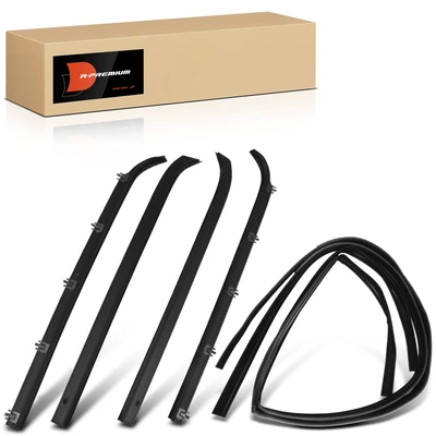 6 Pcs Front Inner & Outer Window Sweeps & Channel Seals Weatherstrip Seal