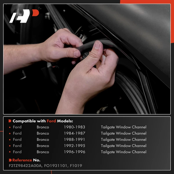 Tailgate Window Channel Weatherstrip Seal for Ford Bronco 1980-1996 Sport Utility