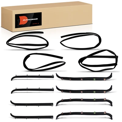 12 Pcs Front & Rear Weatherstrip Seal Kits
