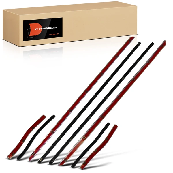 8 Pcs Front & Rear Inner & Outer Door Window Weatherstrip Seal for Ford Mustang