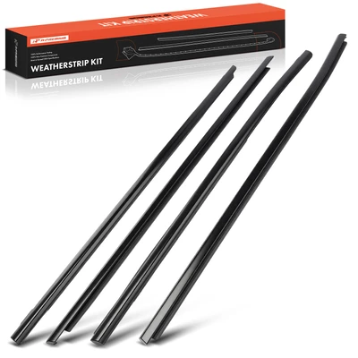 4 Pcs Front & Rear Door Belt Molding Weatherstrip Seal