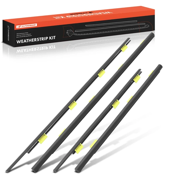 4 Pcs Front & Rear Window Weatherstrip Seal Sweep Molded Trim for Honda CR-V 2002-2006