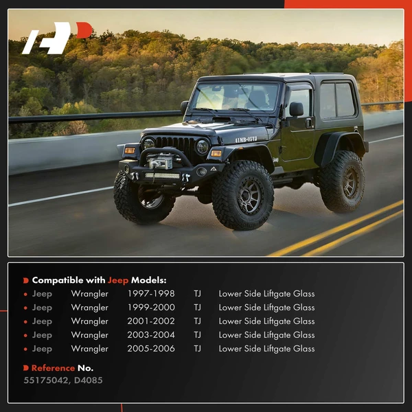 Tailgate Liftgate Glass Weatherstrip Seal for Jeep Wrangler 1997-2006