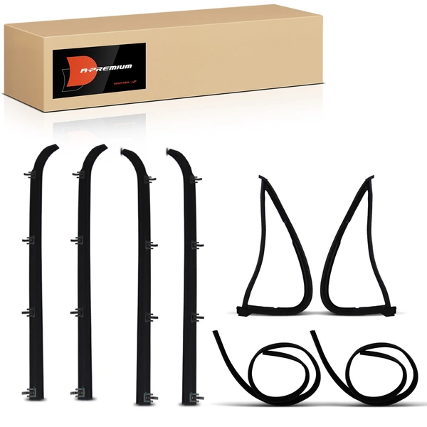 8 Pcs Front Inner & Outer Weatherstrip Seal Kit with Clips for Ford F-150 F-250 F-350