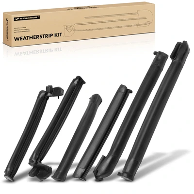 6 Pcs Top Front Center & Rear Weatherstrip Seal