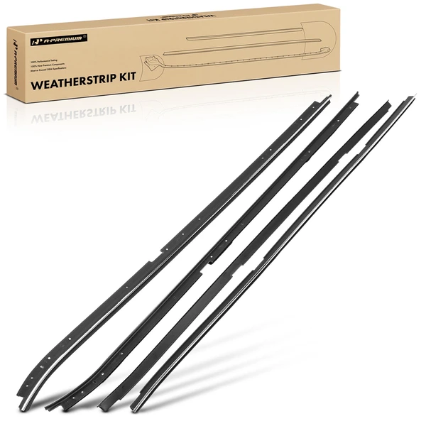 4 Pcs Window Sweep Black Bead for 1985-1987 Oldsmobile Calais