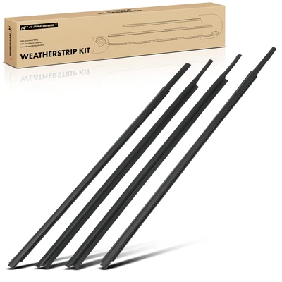 4 Pcs Front & Rear Door Glass Weatherstrip Seal
