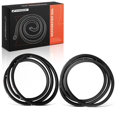 2 Pcs Front Driver & Passenger Door Weatherstrip Seal with Clips