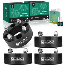 4 Pcs 2 inches Black 4x4.33 to 4x4.33 inches Wheel Spacers M10x1.25 74mm