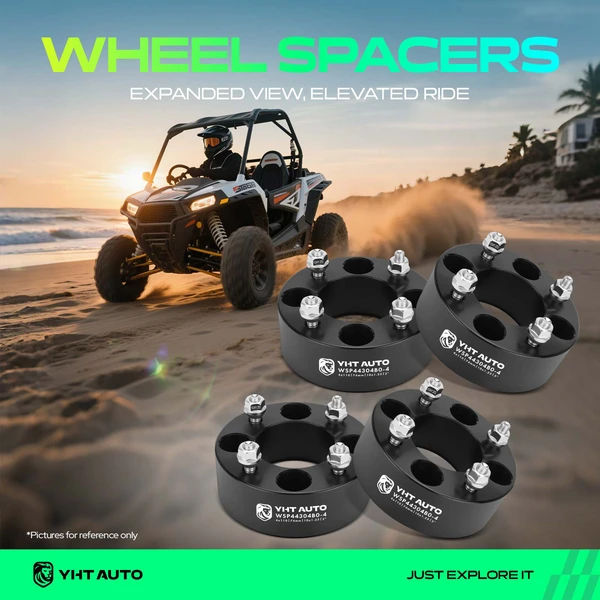 4 Pcs 2 inches Black 4x4.33 to 4x4.33 inches Wheel Spacers M10x1.25 74mm for 2005-2007 Suzuki King Quad 700