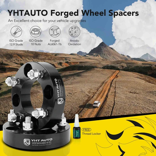 4 Pcs 1.25 inches Black 4x4.5 to 4x4.5 inches Wheel Spacers M12x1.5 78.1mm for 1992-2006 Hyundai Elantra