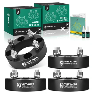 4 Pcs 1.5 inches Black 4x4.5 to 4x4.5 inches Wheel Spacers M12x1.5 82.5mm