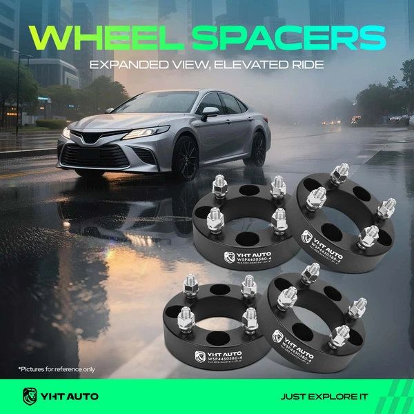 4 Pcs 1.5 inches Black 4x4.5 to 4x4.5 inches Wheel Spacers M12x1.5 82.5mm for Honda Accord