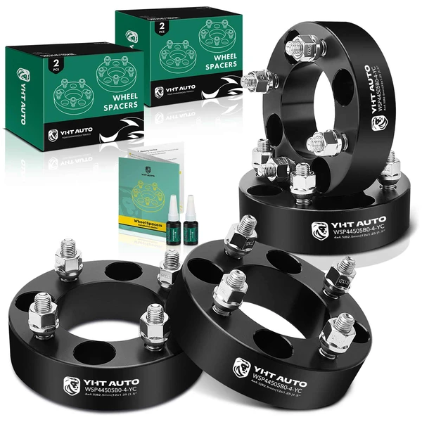 4 Pcs 1.5 inches Black 4x4.5 to 4x4.5 inches Wheel Spacers M12x1.5 82.5mm for 1992-2006 Hyundai Elantra