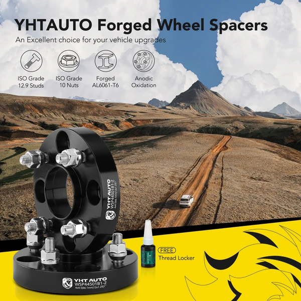 2 Pcs 1 inch Black 4x4.5 to 4x4.5 inches Wheel Spacers M12x1.25 66.1mm for 1990-1995 Nissan Axxess