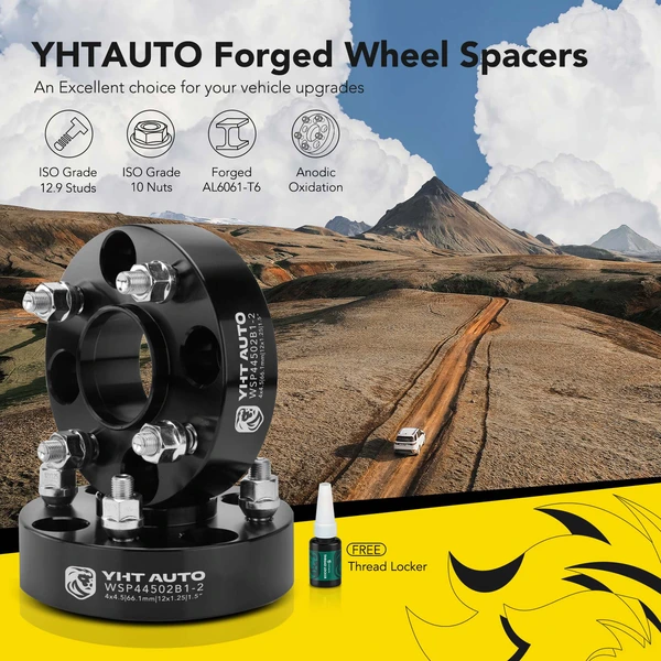 2 Pcs 1.5 inches Black 4x4.5 to 4x4.5 inches Wheel Spacers M12x1.25 66.1mm for 1990 Nissan Axxess