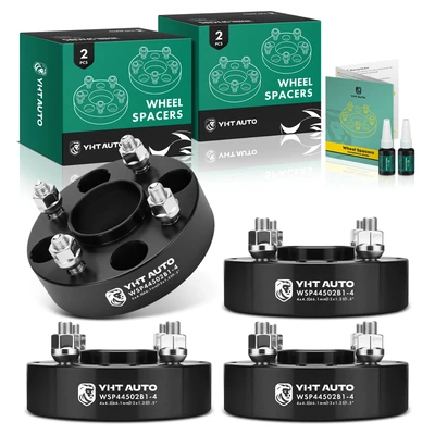 4 Pcs 1.5 inches Black 4x4.5 to 4x4.5 inches Wheel Spacers M12x1.25 66.1mm