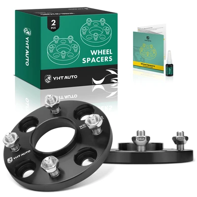 2 Pcs 0.59 inches Black 4x4.5 to 4x4.5 inches Wheel Spacers M12x1.25 66.1mm