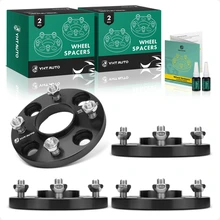 4 Pcs 0.59 inches Black 4x4.5 to 4x4.5 inches Wheel Spacers M12x1.25 66.1mm