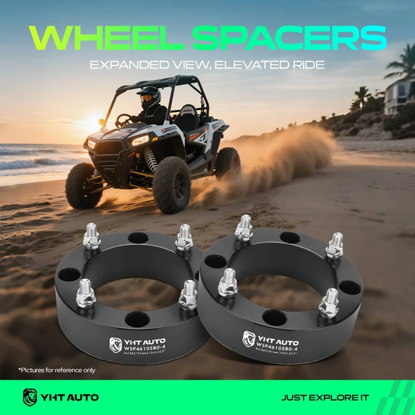 4 Pcs 2 inches Black 4x6.14 to 4x6.14 inches Wheel Spacers M12x1.5 131mm for Polaris RZR