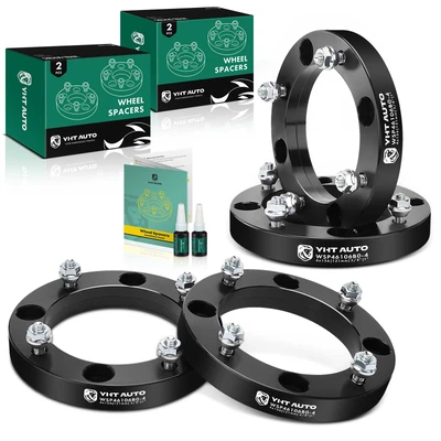 4 Pcs 1 inches Black 4x6.14 to 4x6.14 inches Wheel Spacers M12x1.5 131mm