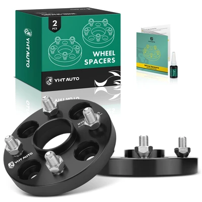 2 Pcs 0.79 inches Black 4x3.93 to 4x3.93 inches Wheel Spacers M12x1.5 54.1mm