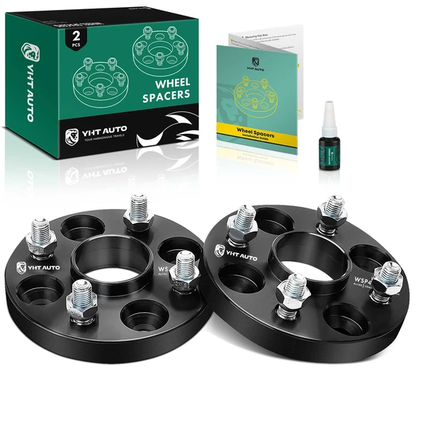 2 Pcs 0.79 inches Black 4x3.93 to 4x3.93 inches Wheel Spacers M12x1.5 54.1mm for 1991-2001 Ford Escort