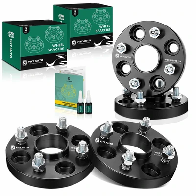 4 Pcs 0.79 inches Black 4x3.93 to 4x3.93 inches Wheel Spacers M12x1.5 54.1mm
