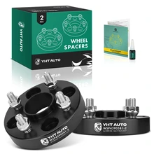 2 Pcs 1 inch Black 4x3.94 to 4x3.94 inches Wheel Spacers M12x1.5 56.1mm