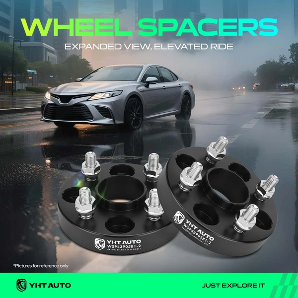 2 Pcs 1 inch Black 4x3.94 to 4x3.94 inches Wheel Spacers M12x1.5 56.1mm for Acura Honda