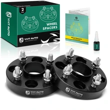 2 Pcs 1 inch Black 4x3.94 to 4x3.94 inches Wheel Spacers M12x1.5 56.1mm
