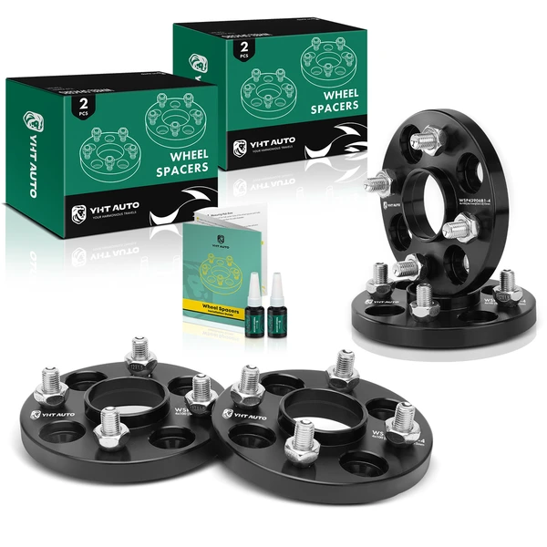 4 Pcs 0.59 inch Black 4x3.94 to 4x3.94 inches Wheel Spacers M12x1.5 56.1mm for Honda Mitsubishi