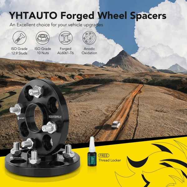 4 Pcs 0.59 inch Black 4x3.94 to 4x3.94 inches Wheel Spacers M12x1.5 56.1mm for Honda Mitsubishi