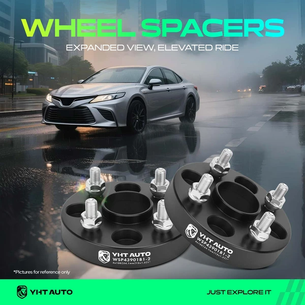 2 Pcs 1 inches Black 4x3.93 to 4x3.93 inches Wheel Spacers M12x1.5 54.1mm for 2012-2021 Toyota Prius C