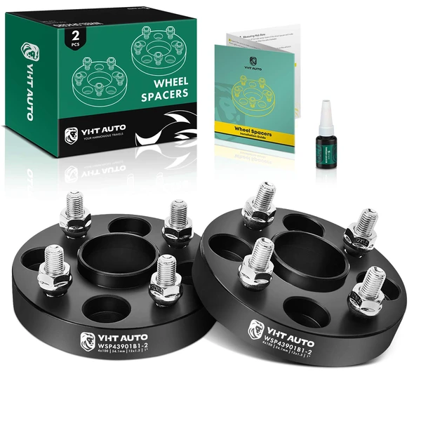 2 Pcs 1 inches Black 4x3.93 to 4x3.93 inches Wheel Spacers M12x1.5 54.1mm for 2000-2005 Toyota MR2 Spyder