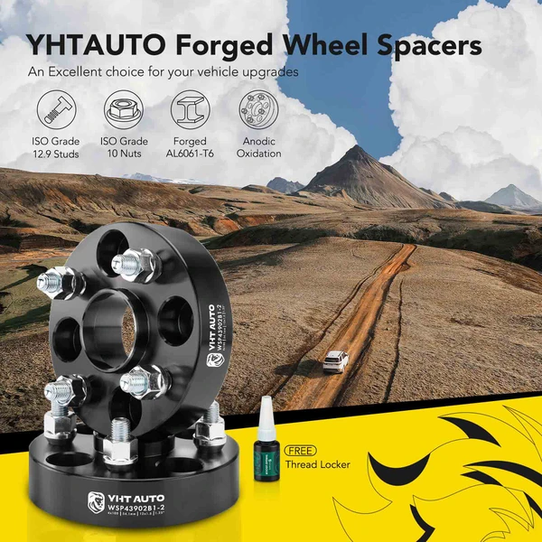 2 Pcs 1.25 inches Black 4x3.93 to 4x3.93 inches Wheel Spacers M12x1.5 54.1mm for Ford Toyota Mazda